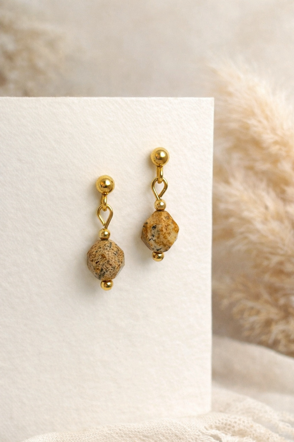 Kolczyki z jaspisu krajobrazowego