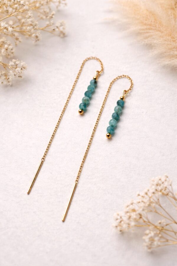 Kolczyki łańcuszkowe z apatytu