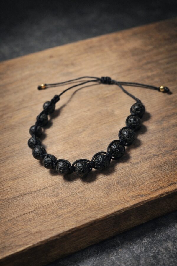 Bransoletka męska z lawy wulkanicznej