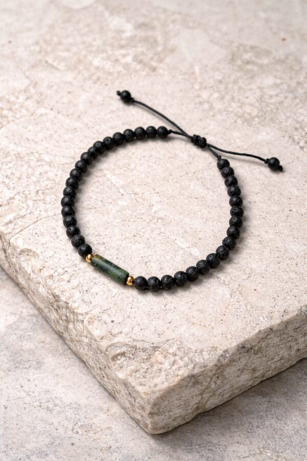 Bransoletka męska z lawy wulkanicznej